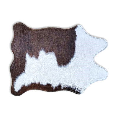 Cowhide Shaped Placemat in Brown/White