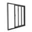 Portes coulissantes en métal-plastique d'extérieur de patio / Porte de gauche active 64 po x 80 po / Porte de contournement en verre trempé noir mat 8166-98195822-98195826-98195825
