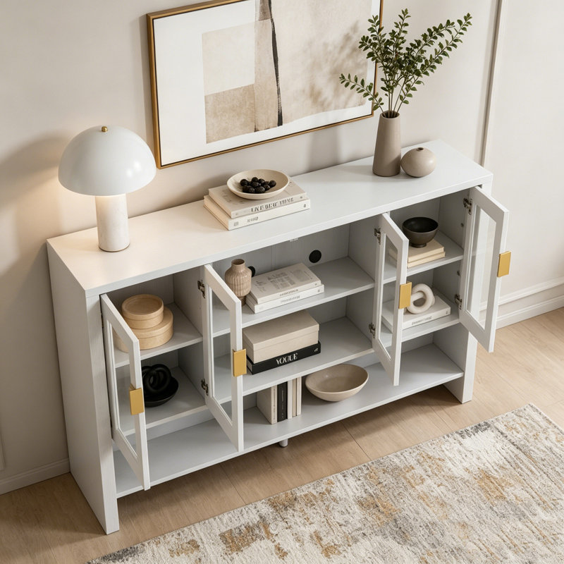 Buffet de rangement avec 4 portes, White
