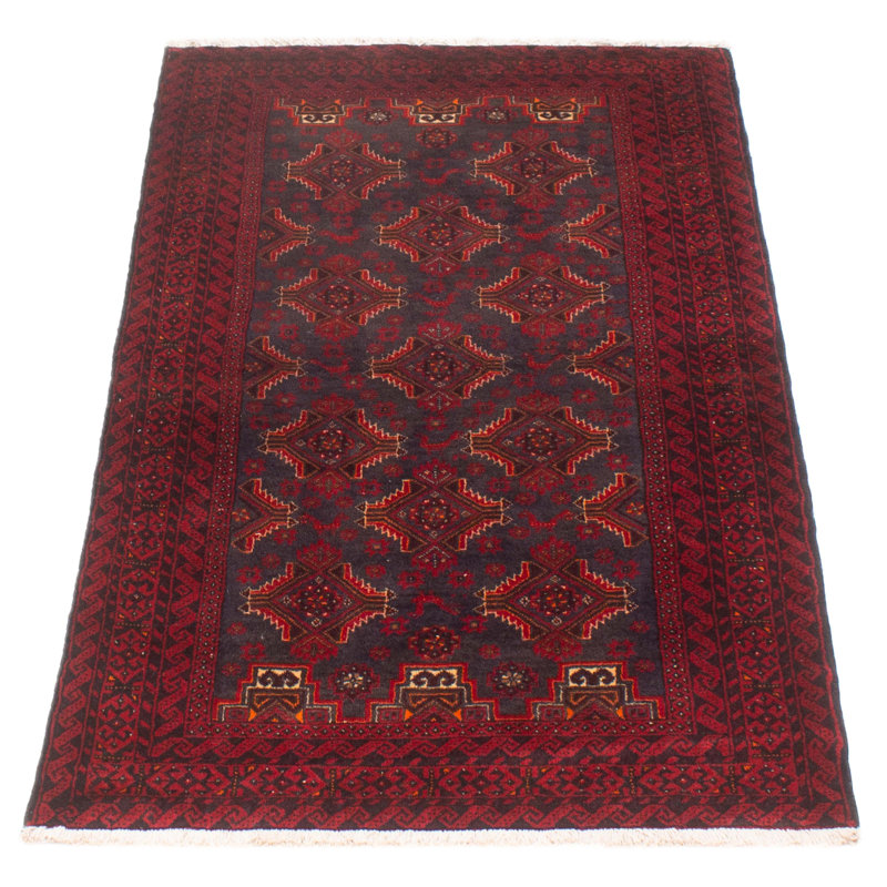 Tapis noir / rouge 3 pi 3 po x 6 pi 3 po One-of-a-Kind