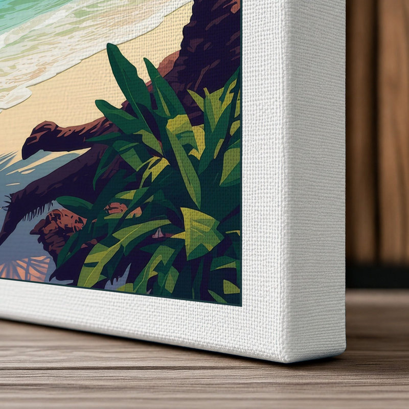 Island Horizon Tropical - Wrapped Canvas, 30x20 - 76.2 x 50.8 cm, White Border
