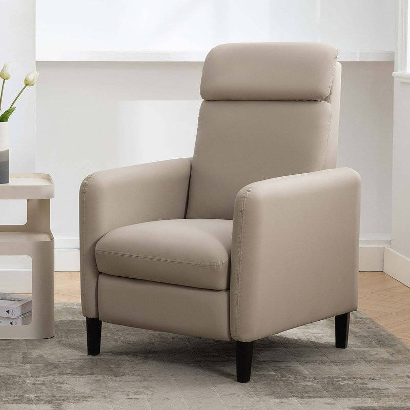Fauteuil inclinable réglable moderne, Similicuir beige