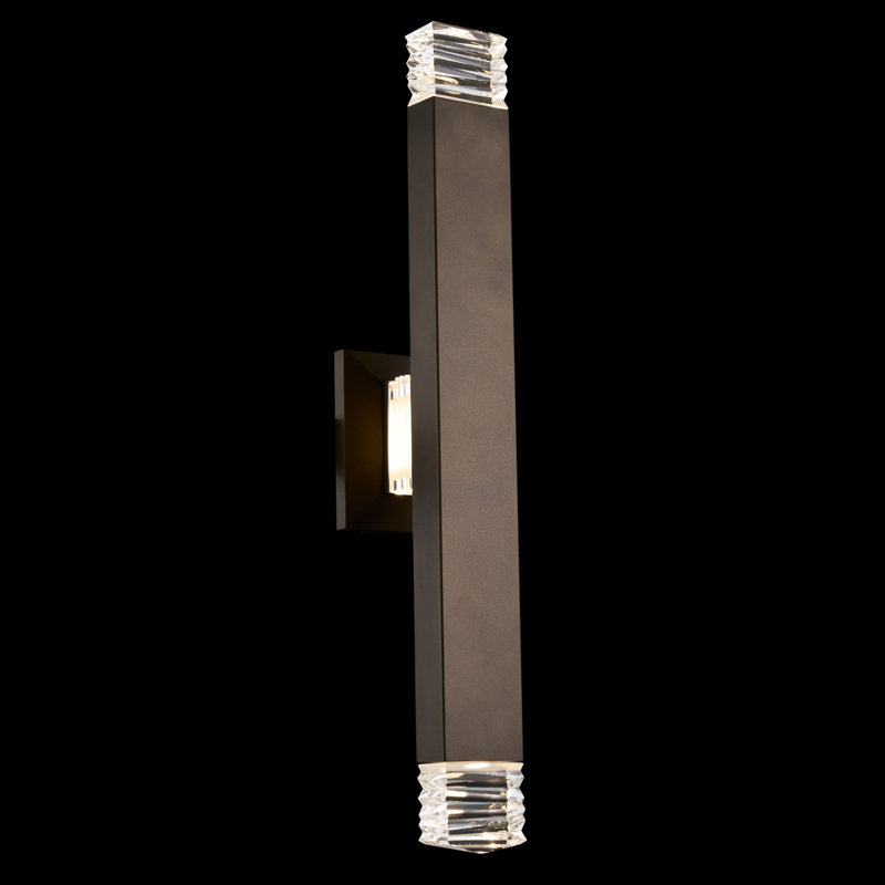 Tapatta Esterno 3 LT Outdoor Bronze Fluorcarbon/Clear Wall Sconce Allegri, 21" H x 5.5" W x 6.5" D
