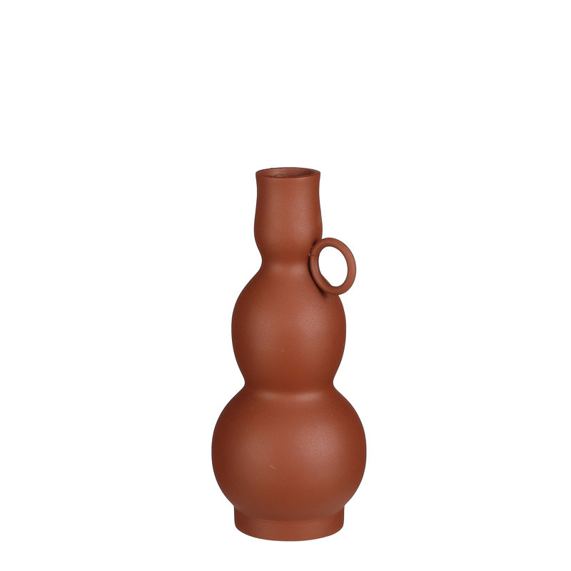 Amali 9.45'' Glass Table Vase, Terra, 9.45" H x 4.15" W x 4.15" D