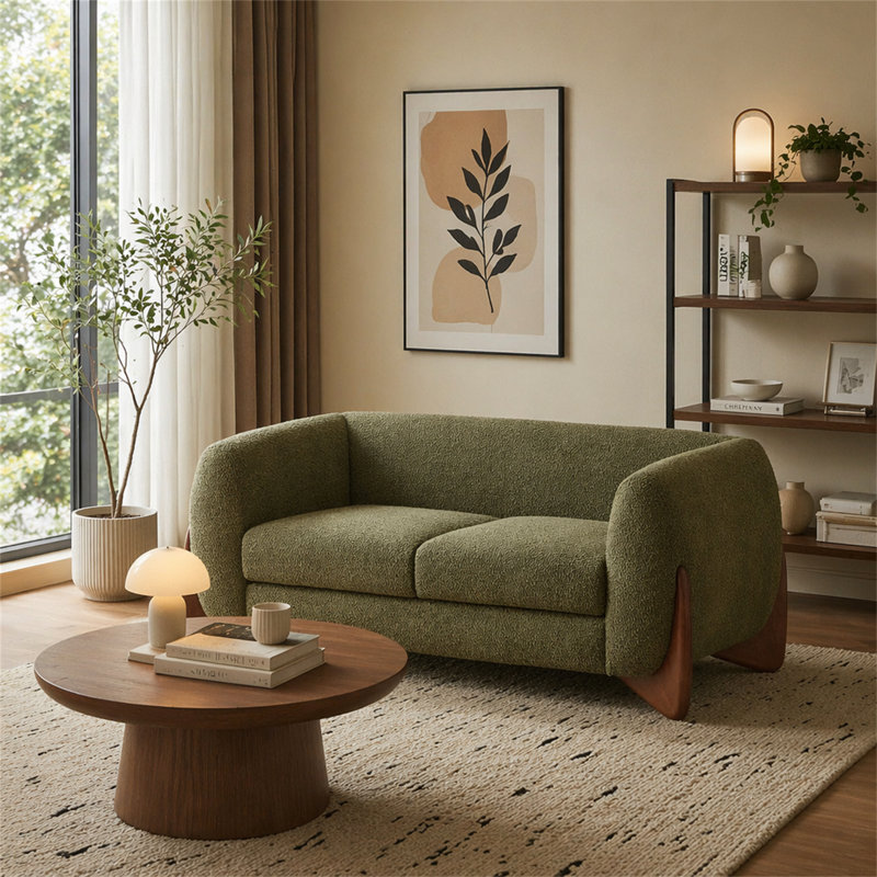 Causeuse, Olive Green