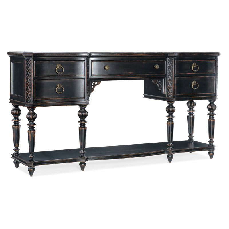 Charleston Black Cherry 5-Drawer Console Table