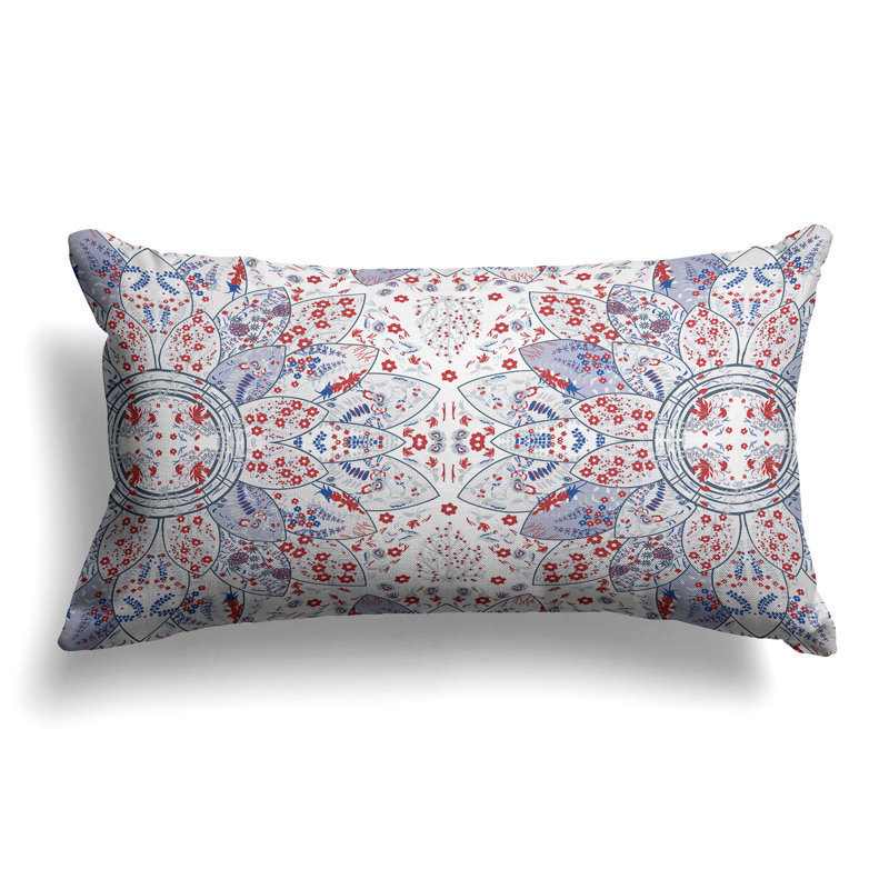 Coussin Floral Floral Viceroy, Bleu/rouge