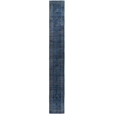 Overdyed One-of-a-Kind 2' 7" X 20' 3" Hand Knotted Area Rug