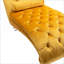 Chaise longue, capitonnée et capitonnée avec coussin ergonomique | Velours jaune moutarde-241228322
