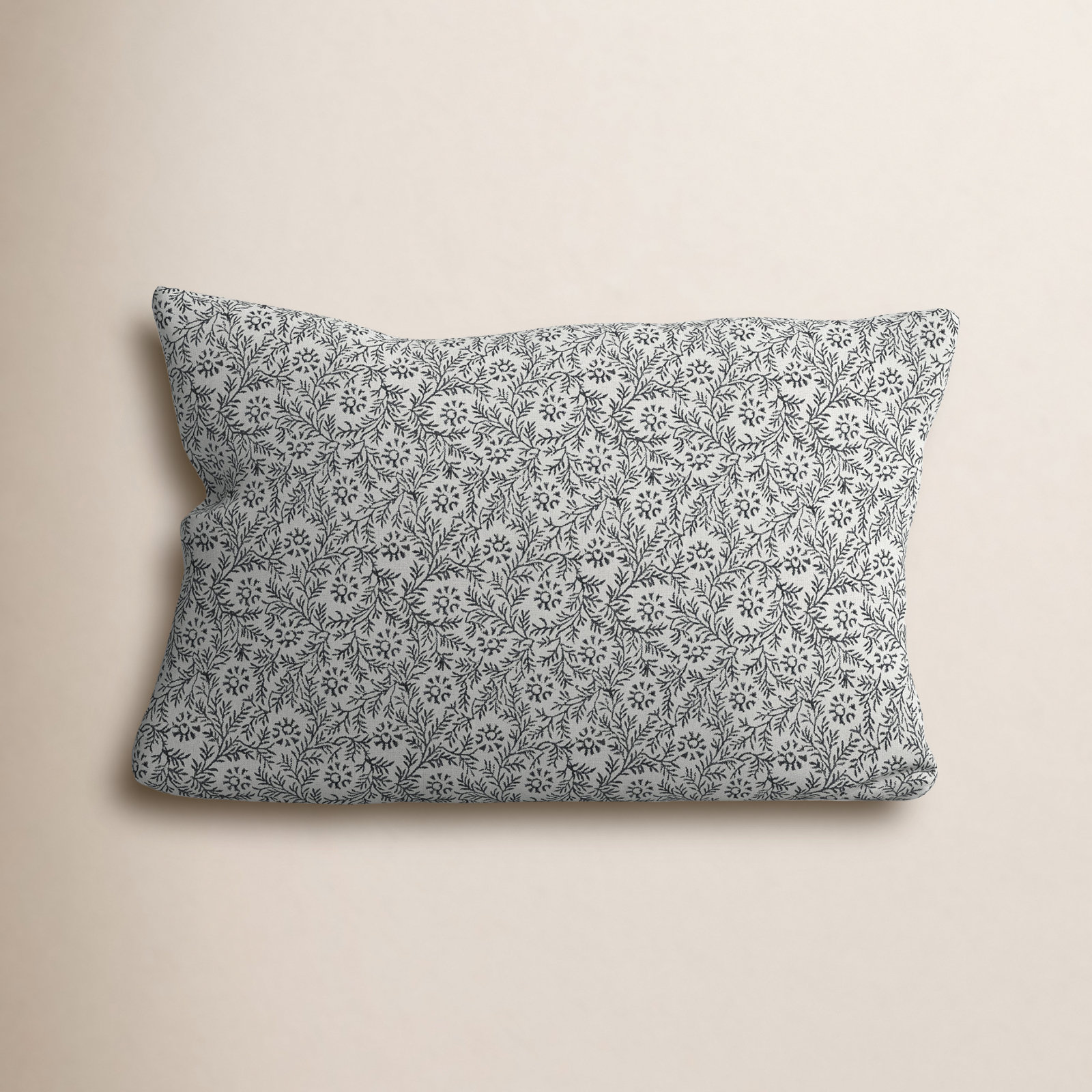 Eula 14" Linen Pillow Cover, Cream/Slate