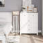 Commode 5 tiroirs pour commode de meubles de chambre à coucher en bois avec poignées rondes-768540556