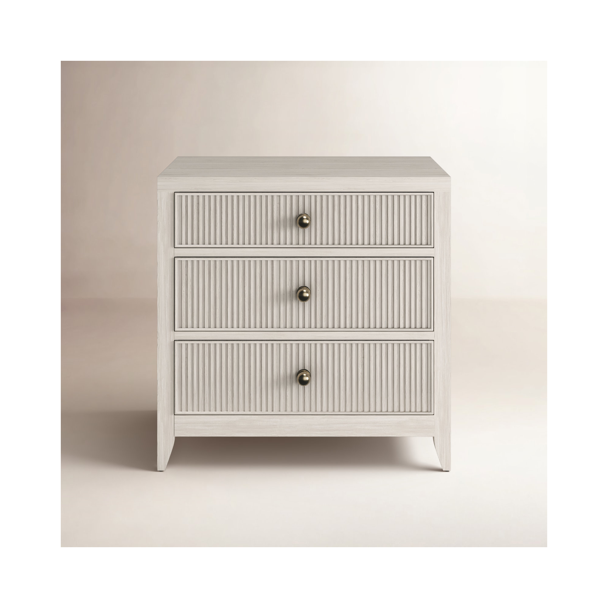 Caterina 3-Drawer Nightstand, White Oak