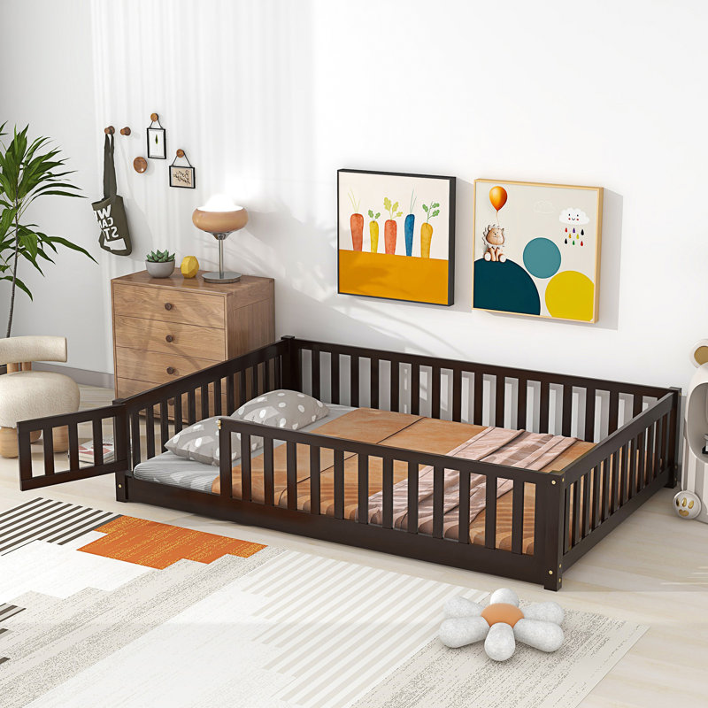 Lit double pleine grandeur avec porte, Double, Espresso