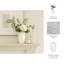 Vase de table texturé avec deux poignées pour la décoration intérieure - Grand vase en céramique pour table et décoration de salon - Blanc-1103082954