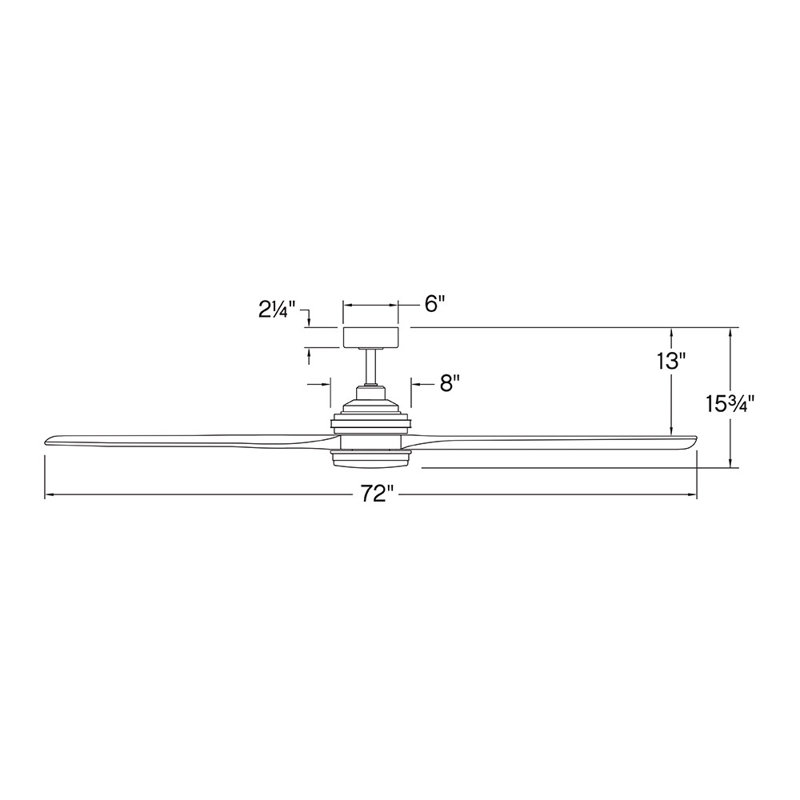 Ventilateur de plafond à DEL Hinkley Artiste, H 19,56 po x l 72 po x P 15,5 po