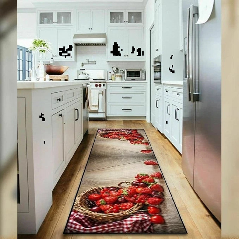 Vintage Look Polypropylene Plastic Water Resistant Anti-Fatigue Non-Skid Kitchen Mat, Rectangle 80 cm x 150 cm