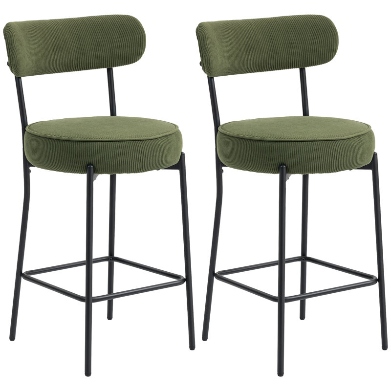 Ensemble de 2 tabourets de bar 27 po Modern, Vert