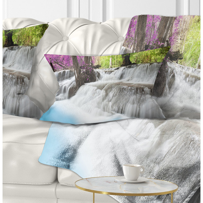 Coussin Erawan Waterfall - Landscape, 12 po x 20 po, Rectangulaire