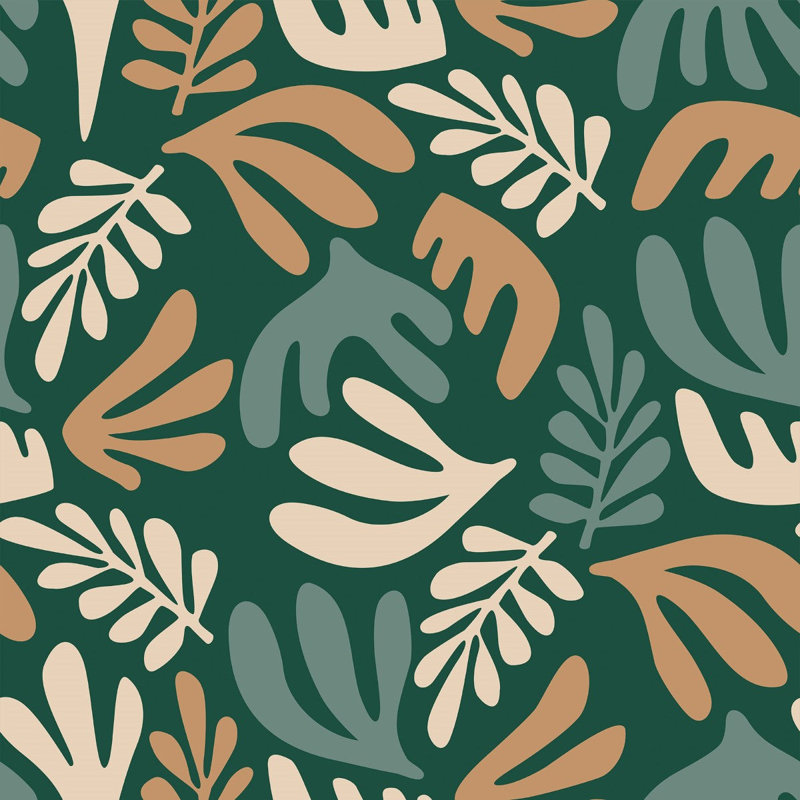 Abstract Leaves 96" L X 24" W Peel And Stick Wallpaper N016050