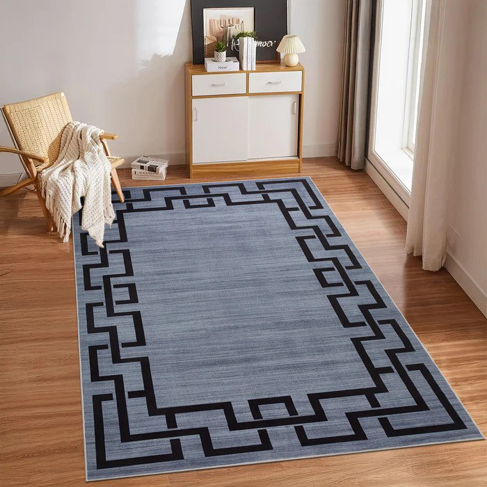 Demetriona Washable Abstract Area Rug – Low-Pile, Non-Slip, Stain-Resistant, Rectangle 200 x 290 cm