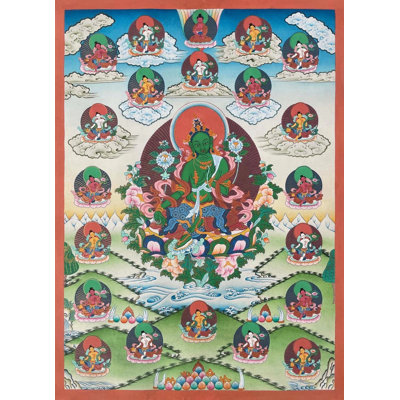 21 Tara Thangka vert (Brocadeless Thangka)