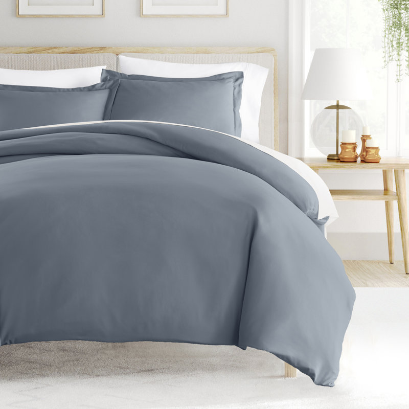 Super Soft Double Brushed Duvet Cover Set, Full/Queen Duvet Cover + 2 Standard Shams, Stone