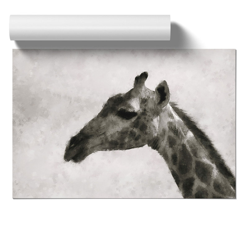 Giraffe Painting - Frameless Print, 21cm H x 30cm W x 0.1cm D