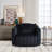 Upholstered  Swivel Barrel Armchair With Ottoman-48643585
