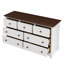 Commode capitaine en bois à sept tiroirs