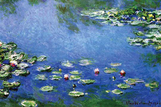 «Nymphéas» par Claude Monet, reproduction d'art, H 20 po x l 30 po