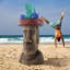 Easter Island Moai Sculptural Side Table