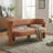 Upholstered Barrel Backrest Loveseat Sofa-734679136