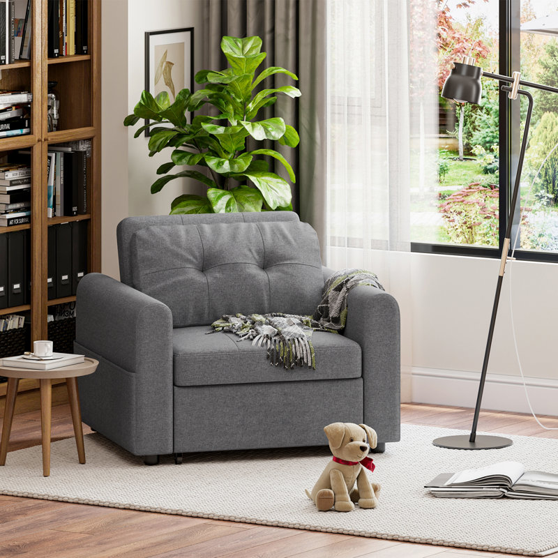 Sofa Bed, Dark Grey Fabric