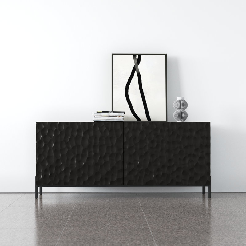 Fife 71'' Solid Wood Sideboard, Black