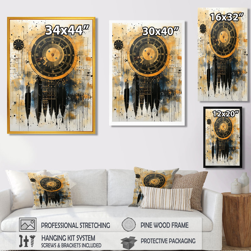 Abstrait Dreamcatcher, collage rétro - Dreamcatcher, art mural dans le salon, H 44 po x l 34 po x P 1,5 po