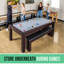 Banc de rangement pour table de ping-pong, table à manger et tennis de table 7 pi 3 en 1 GoSports - Finition bois foncé