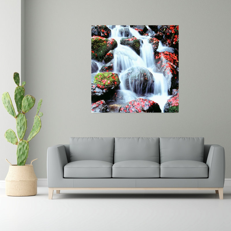 Waterfalls Kyoto Japan 1 Piece Wrapped Canvas Wall Art, 121.92cm H x 121.92cm W