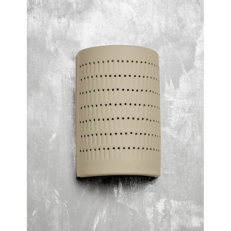 Carely Ceramic Outdoor Wall Light, LED Bulb Included, Cottonwood, 15" H x 10" W x 5" D