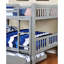 Lit double superposé au-dessus, finition grise, conception transitionnelle, attaché, rails avec joint de verrouillage, 13 pièces Lattes, bois massif pour la décoration de la chambre à coucher gris, aspect, structure de joint, bois, configuration