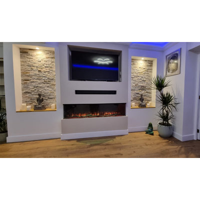 3D Panoramic 3 Sided Glass Electric Fire