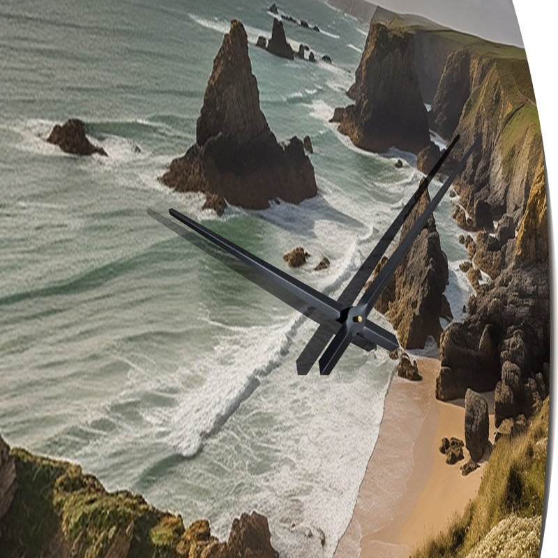 Horloge murale en métal Coastal Horizons V, Grand