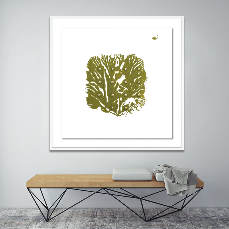 Green Golden Imprint 7 Framed Graphic Art, 24" H x 24" W x 1.5" D, White