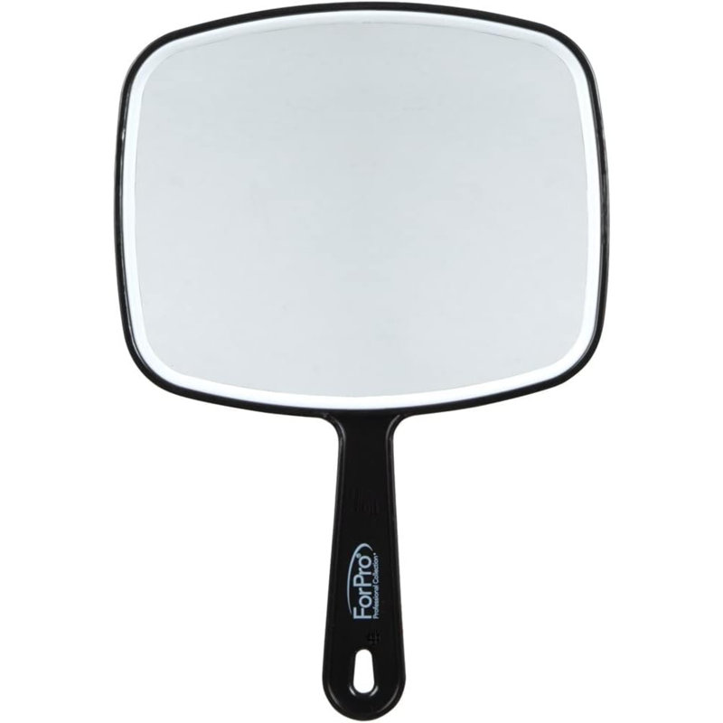 Miroir à main de qualité supérieure avec poignée, l 6,3 po x L 9,6 po, miroir à main multi-usage avec réflexion sans distorsion, noir