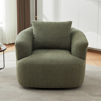 Fauteuil d'appoint pivotant à 360 °, fauteuil pivotant rembourré avec coussin décoratif pour salon, chambre à coucher, bureau et hôtel