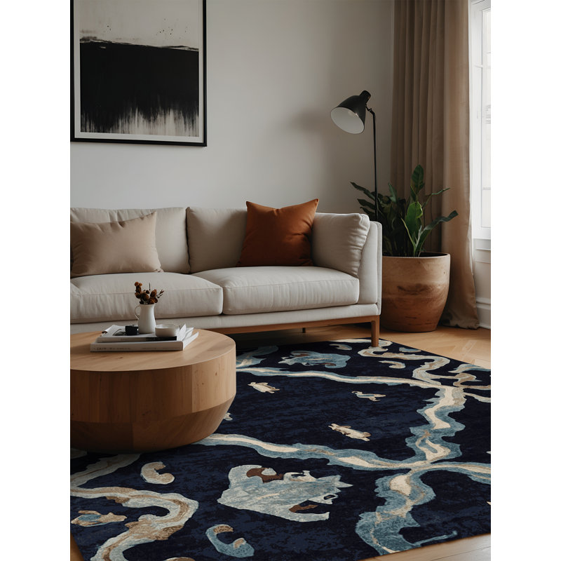 Tapis gris lavable à la machine, Carré 6 pi