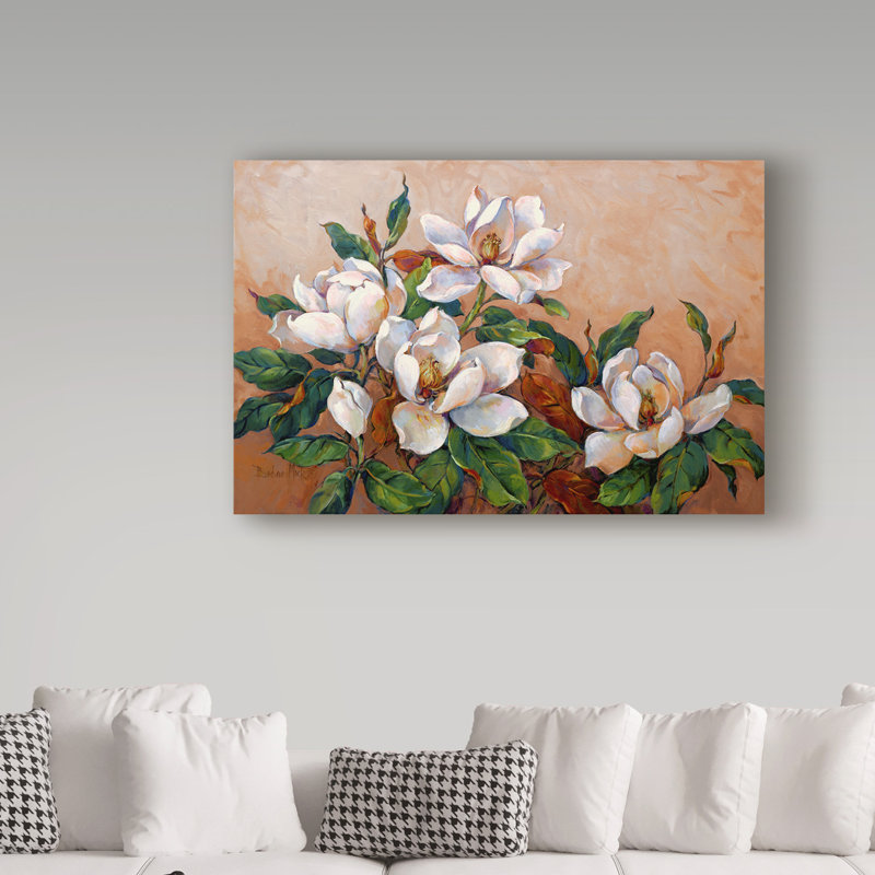 Art mural sur toile tendue - "Magnolia Inspiration" de Barbara Mock pour décoration de salon, de chambre à coucher ou de bureau - 12 x 19