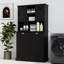 Grande armoire de salle de bain avec 2 tablettes réglables - noir