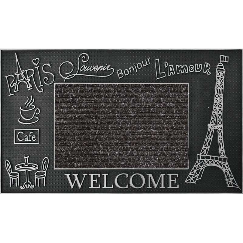 Tapis d'extérieur antidérapant Degroot 30 po x 18 po, Argent, 30" L x 18" W