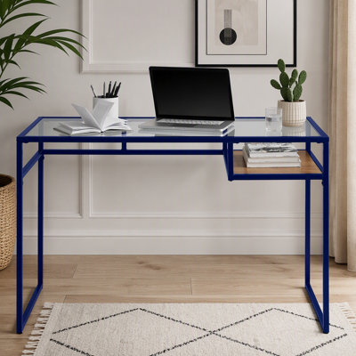 Bureau d'écriture rectangulaire bleu