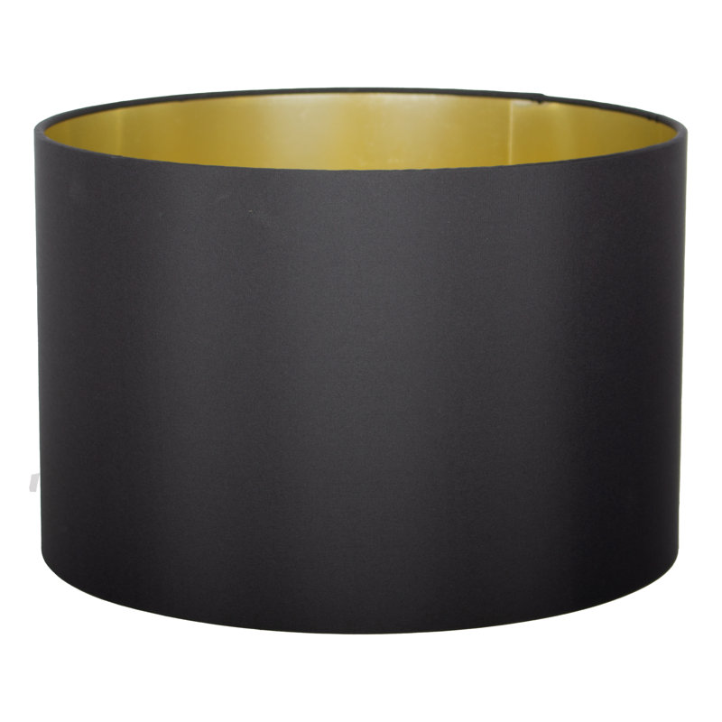 40cm H Silk Drum Lamp Shade, Black